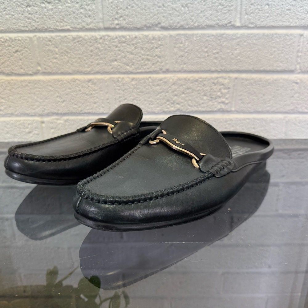 Salvatore Ferragamo Black Leather Loafers